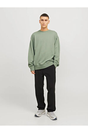 Erkek Bisiklet Yaka Düz Renk Sweatshirt 12257853