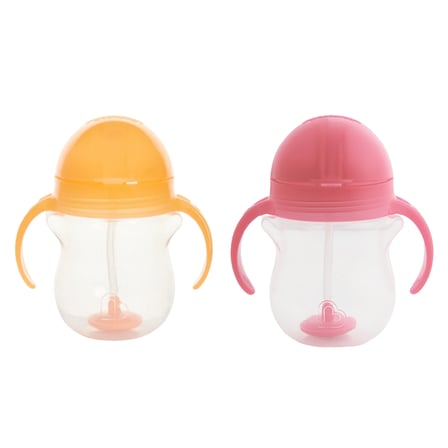 Munchkin Tıklama Kilitli Uçlu Alıştırma Bardağı 6AY+207 ml ,turuncu ve Pembe