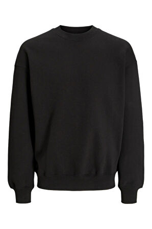 Erkek Bisiklet Yaka Düz Renk Sweatshirt - 12259945