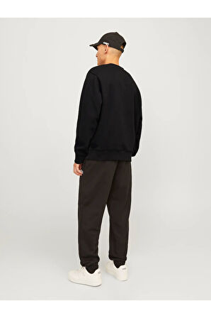 Erkek Bisiklet Yaka Düz Renk Sweatshirt - 12259945
