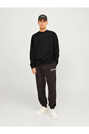Erkek Bisiklet Yaka Düz Renk Sweatshirt - 12259945