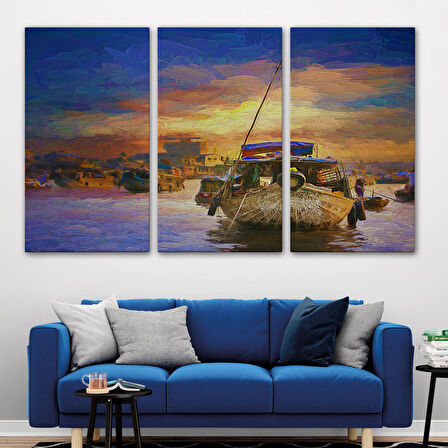 Harita Sepeti Vietnam'ın Mekong Yüzen Pazar Tho'da Tekne Tablosu-1225