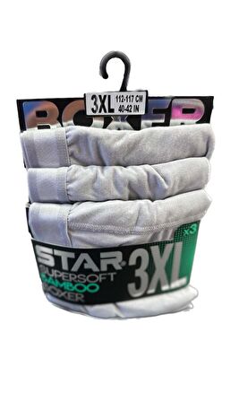 STAR 3 LÜ ERKEK JAKAR  KEMER SÜPERSOFT ORGANİK BAMBU KUMAŞ  BOXER 