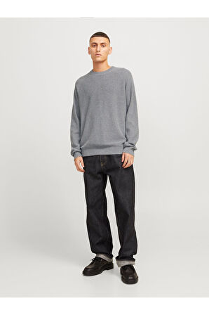 JCOMAZER KNIT CREW NECK Siyah Örme Kazak 12266511