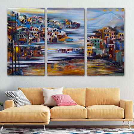 Harita Sepeti Volkan Eteğindeki Kasaba Duvar Tablosu-1226