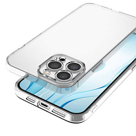 Gpack Apple iPhone 13 Pro Kılıf Süper Silikon Kamera Korumalı Şeffaf
