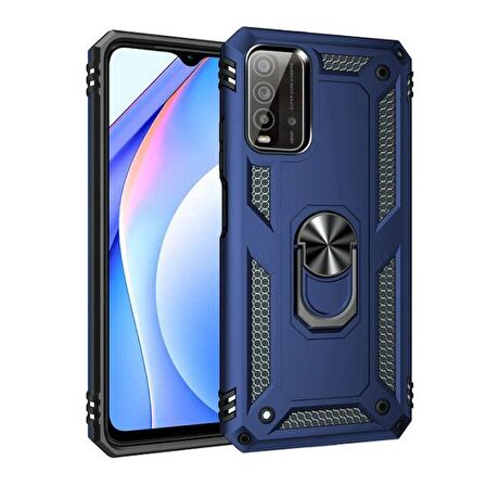 Gpack Xiaomi Poco M3 Kılıf Vega Tank Standlı Yüzüklü Mıknatıslı