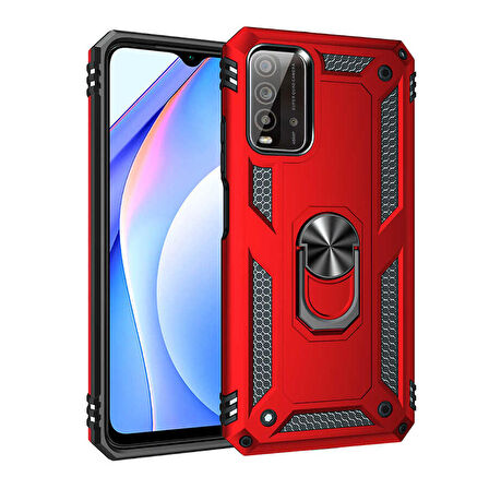 Gpack Xiaomi Poco M3 Kılıf Vega Tank Standlı Yüzüklü Mıknatıslı