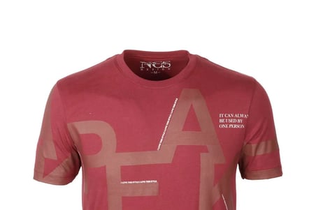 Erkek Tişört Bisiklet Yaka Bordo %100 Pamuk Slim Fit Baskılı T-shirt NCS JEANS 1227
