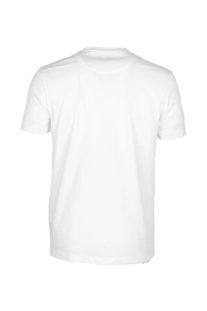 Erkek Tişört Bisiklet Yaka Beyaz %100 Pamuk Slim Fit Baskılı T-shirt NCS JEANS 1227