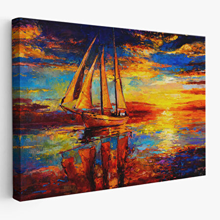 Harita Sepeti Okyanustaki Büyük Yelkenli Duvar Tablosu-1227