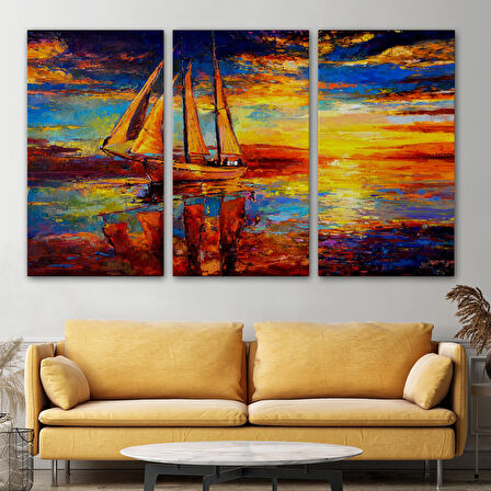 Harita Sepeti Okyanustaki Büyük Yelkenli Duvar Tablosu-1227