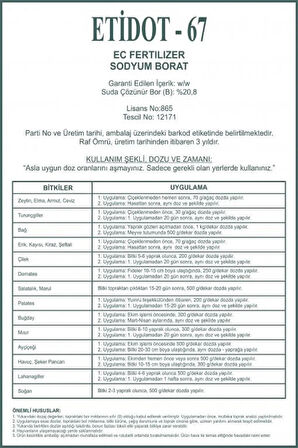 ETİDOT-67 BORLU GÜBRE 10 Kg.