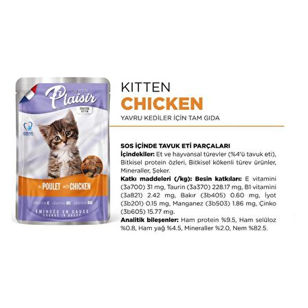 Plaisir 100Gr Pouch Kitten Yaş Yavru Kedi Maması