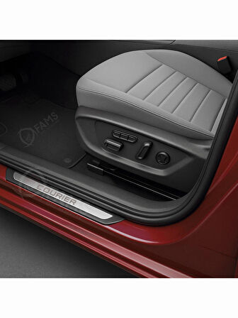 Ford Courier 2018 Üzeri Uyumlu Krom Kapı Eşiği 4 Parça Paslanmaz Çelik ABS Çerçeve