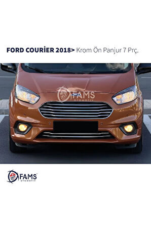 Ford Courier Krom Ön Panjur 7 Parça 2018-2023 Paslanmaz Çelik