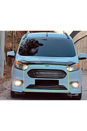 Ford Courier Krom Ön Panjur 7 Parça 2018-2023 Paslanmaz Çelik