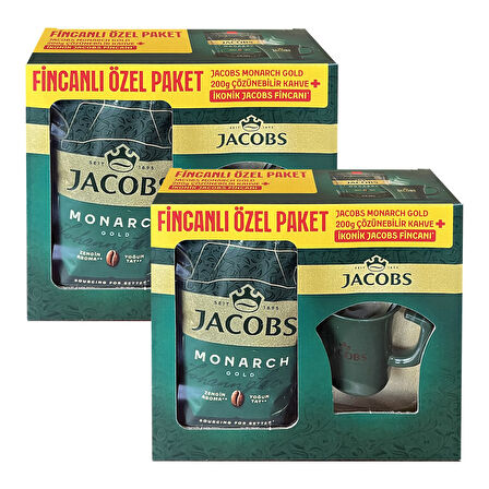 Jacobs Monarch Gold 200 gr İkonik Jacobs Fincanlı Set x 2 Adet