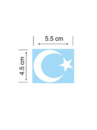 Ay Yıldız Folyo Kesim Etiket Beyaz (5,5cm)