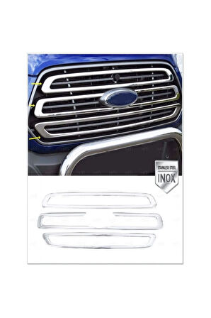 Ford Transit Krom Ön Panjur 3 Parça 2013-2019 Paslanmaz Çelik