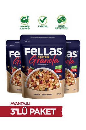 Protein Granola - Kırmızı Meyveler 270g 3'lü Paket