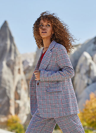 Blazer Kadın Ceket Beyaz | L