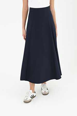 Puane Fermuarlı Kloş Etek 18201