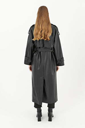 Soul Kadın Deri Uzun Trençkot 32017TRC