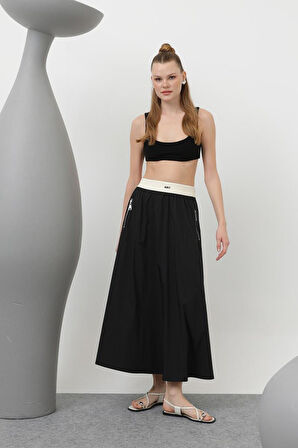 Soul Kadın Lastik Nakış Detaylı Etek 32148ETK