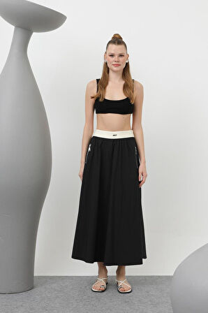 Soul Kadın Lastik Nakış Detaylı Etek 32148ETK