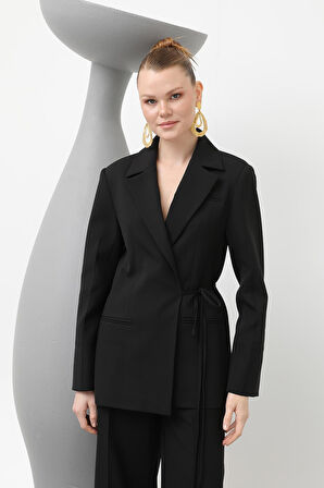 Soul Kadın Biye Bağlamalı Blazer Ceket 32173CKT
