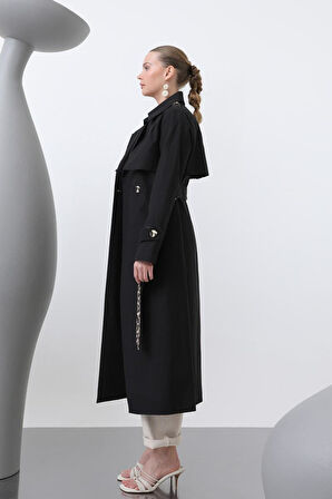 Kadın Leopar Garnili Trench 32113TRC