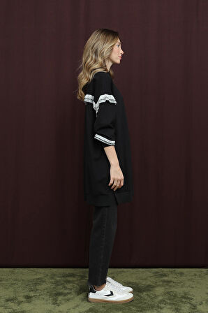 Puane Kadın Kolları Fırfır Detaylı Tunik -10718TUN