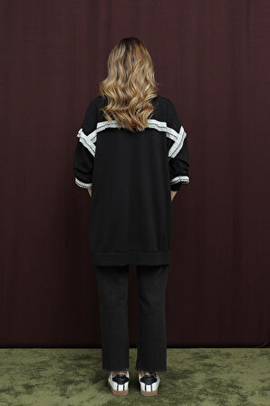 Puane Kadın Kolları Fırfır Detaylı Tunik -10718TUN