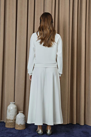 Puane Kadın Dantel Detaylı Fermuarlı Ceket Takım 14385TKS