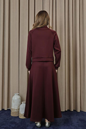 Puane Kadın Dantel Detaylı Fermuarlı Ceket Takım 14385TKS