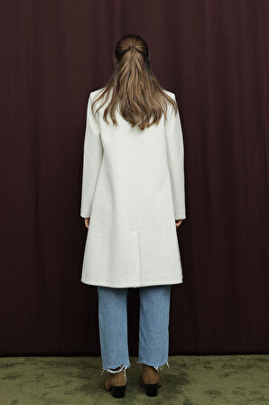 Puane Kadın Kruvaze Yaka Kaşe Kaban -15194KBN