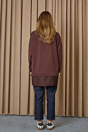 Puane Çiçek Nakışlı ve İşlemeli Garnili Tunik 10739