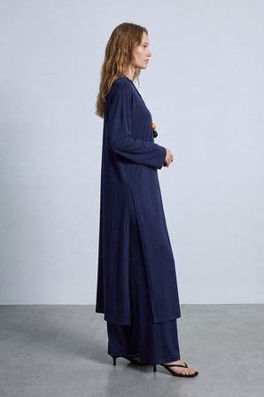 Puane Kadın Yırtmaçlı Salaş Tunik Pantolon Takım 14549