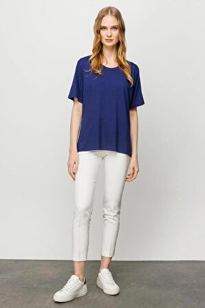 Sıfır Yaka Basic Laci Kadın T-shirt 23786-2Y4