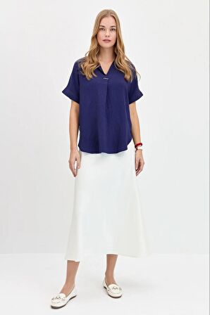 TOKALI KISA KOLLU LACİ KADIN BLUZ 23459-2Y4