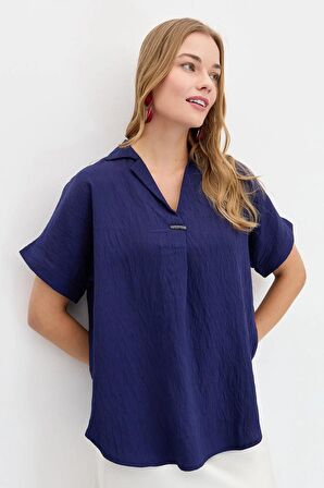 TOKALI KISA KOLLU LACİ KADIN BLUZ 23459-2Y4