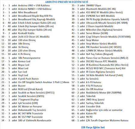 YENİ ROBOTİK KODLAMA ARDUİNO PREMİUM EĞİTİM SETİ