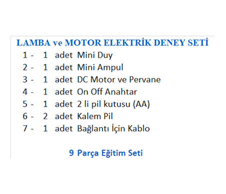 LAMBA ve MOTOR ELEKTRİK DENEY SETİ