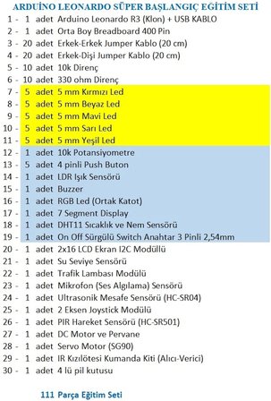 Arduino Leonardo Süper Başlangıç Seti
