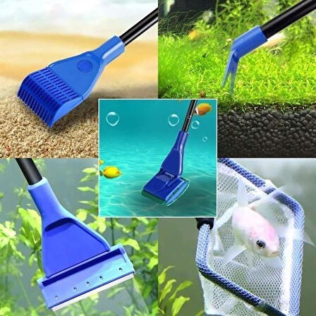CELİK AVM® 5 in 1 Akvaryum Tankı Temizleme Seti Akvaryum Balığı Bakım Seti