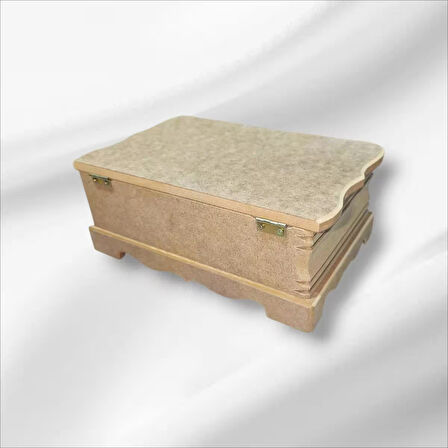 Ahşap-boyanabilir-takı-makyaj-aksesuar-dekoratif-çok Amaçlı Ayaklı büyük Kutu