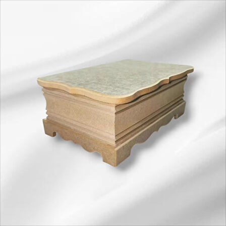 Ahşap-boyanabilir-takı-makyaj-aksesuar-dekoratif-çok Amaçlı Ayaklı büyük Kutu