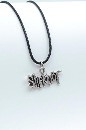 Slipknot Kolye Deri İp Kolye Gümüş Kaplama Erkek Kadın Kolye