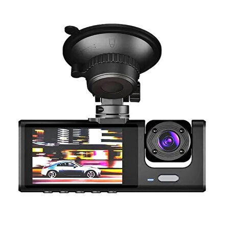 1080P Ön-Arka 3 Kameralı 1.2”HD Ekran ve G Sensörlü Akıllı Araç Kamerası -S1-